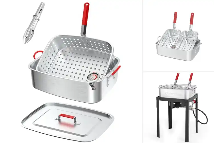 Detailed view of Best 18Qt Fryer Pots: Durable, Large, & Easy to Clean
