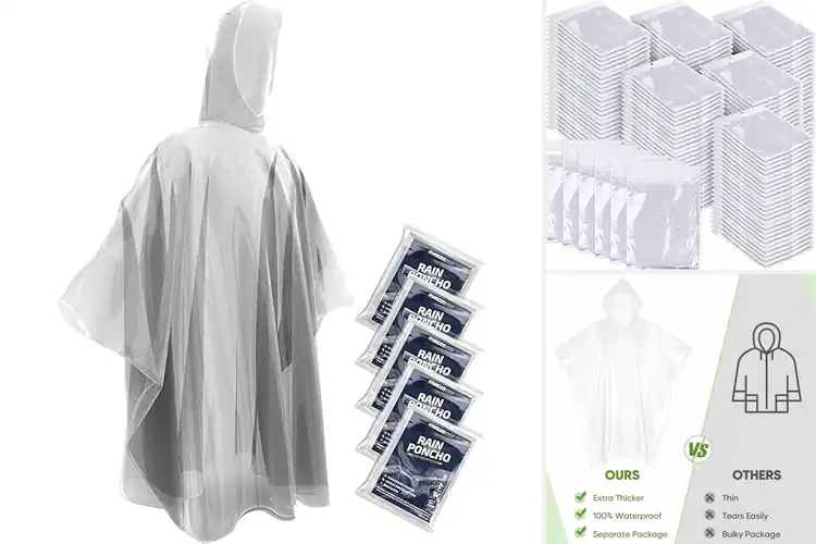 Detailed view of Best Disposable Rain Ponchos