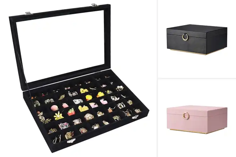 Detailed view of Best Velvet Lined Jewelry Case Interior